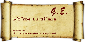 Görbe Eufémia névjegykártya